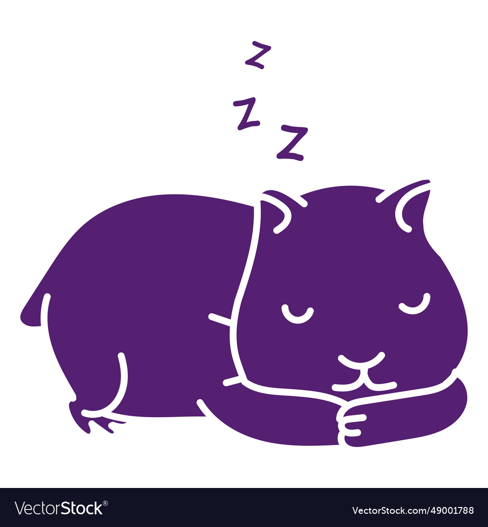 Sleeping cute hamster cut out Royalty Free Vector Image