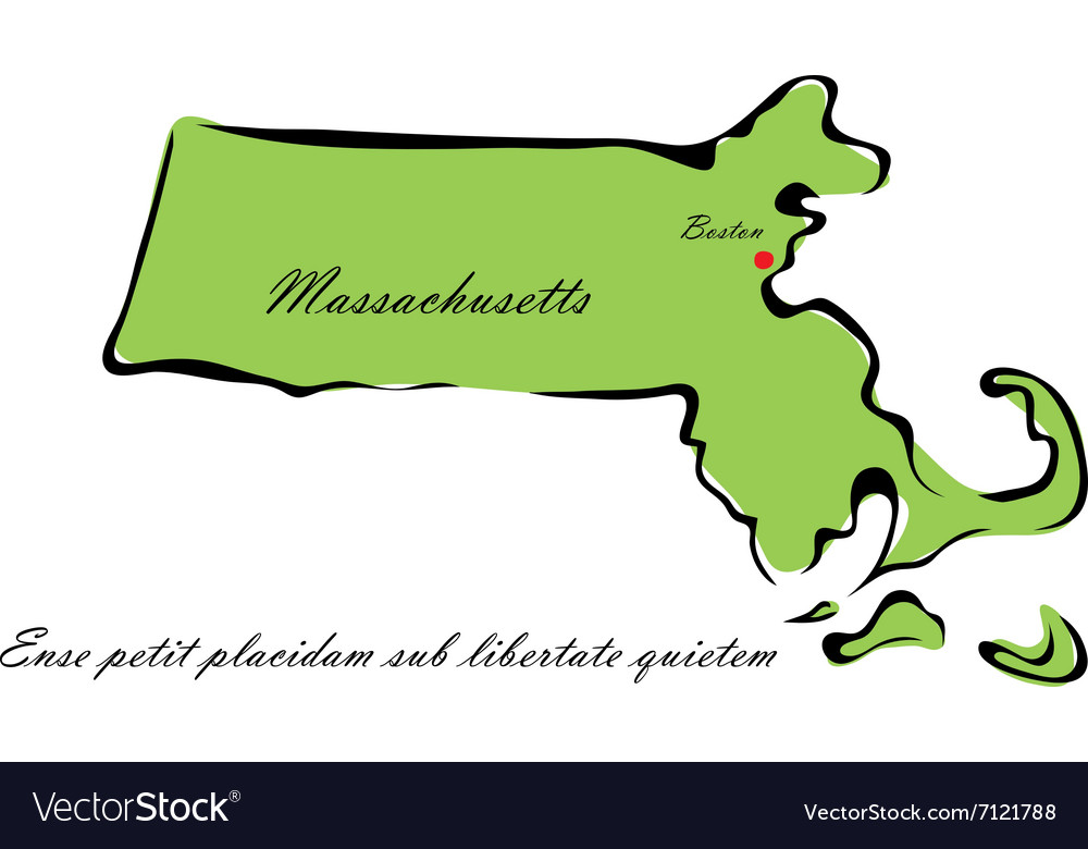 State of massachusetts Royalty Free Vector Image