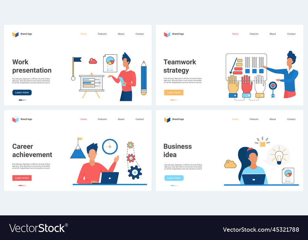 Team strategy presentation and work on business Vector Image