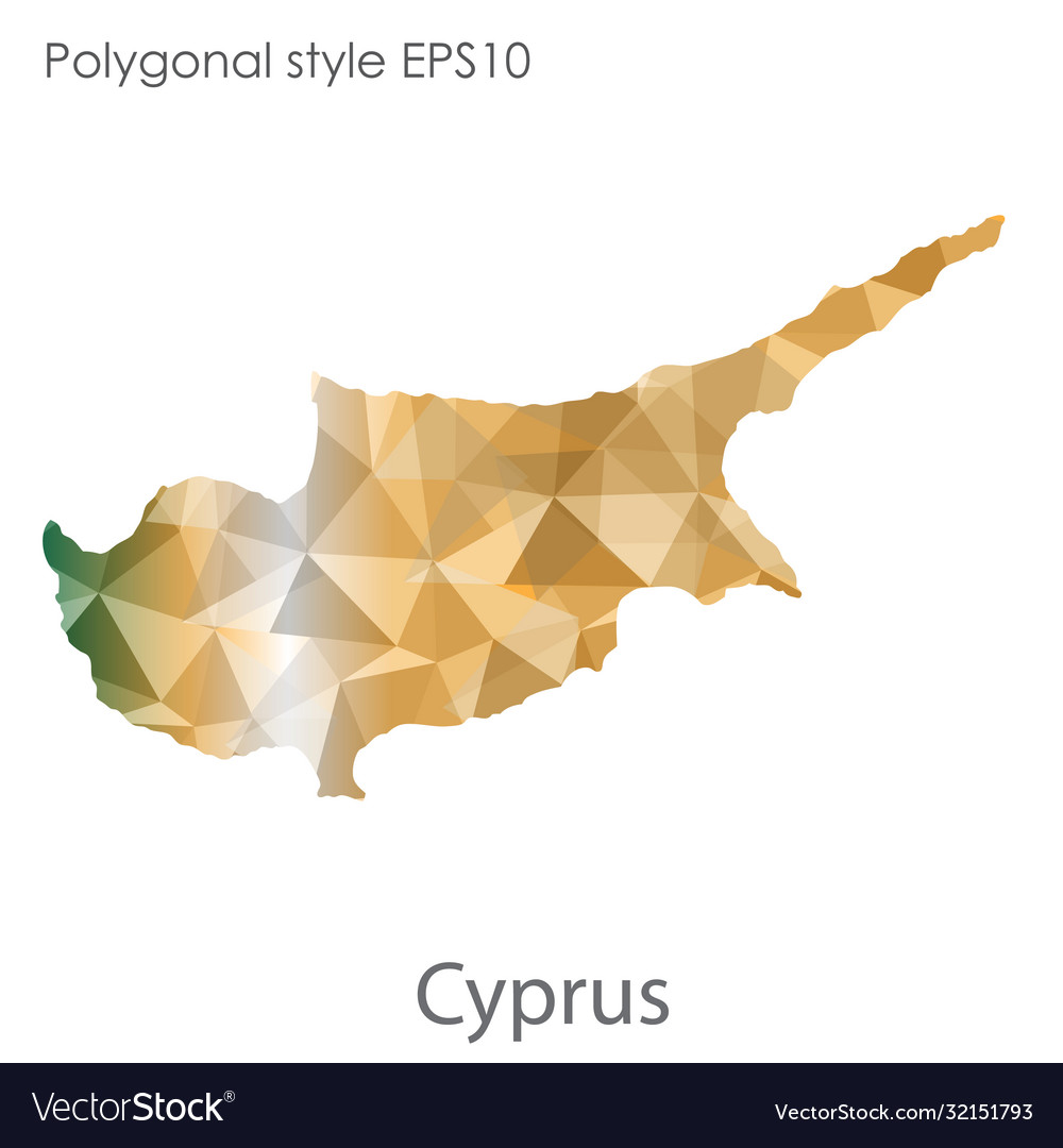 Isolated Icon Cyprus Map Polygonal Geometric Vector Image Isolated Icon Cyprus Map Polygonal Geometric Vector Image