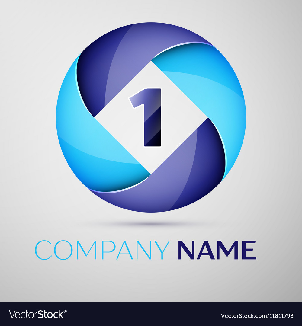 One number colorful logo in circle template Vector Image