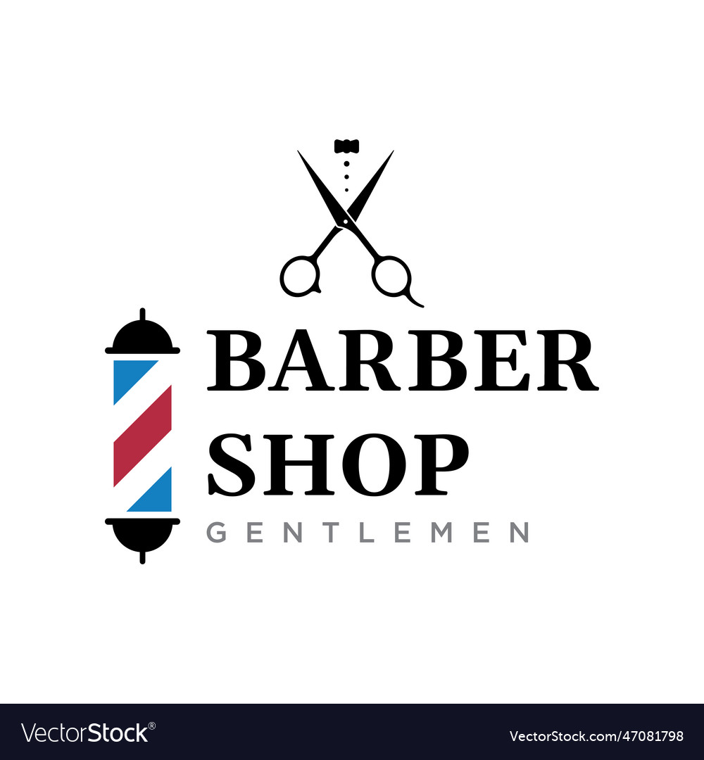 Barbershop logo template in vintage style Vector Image