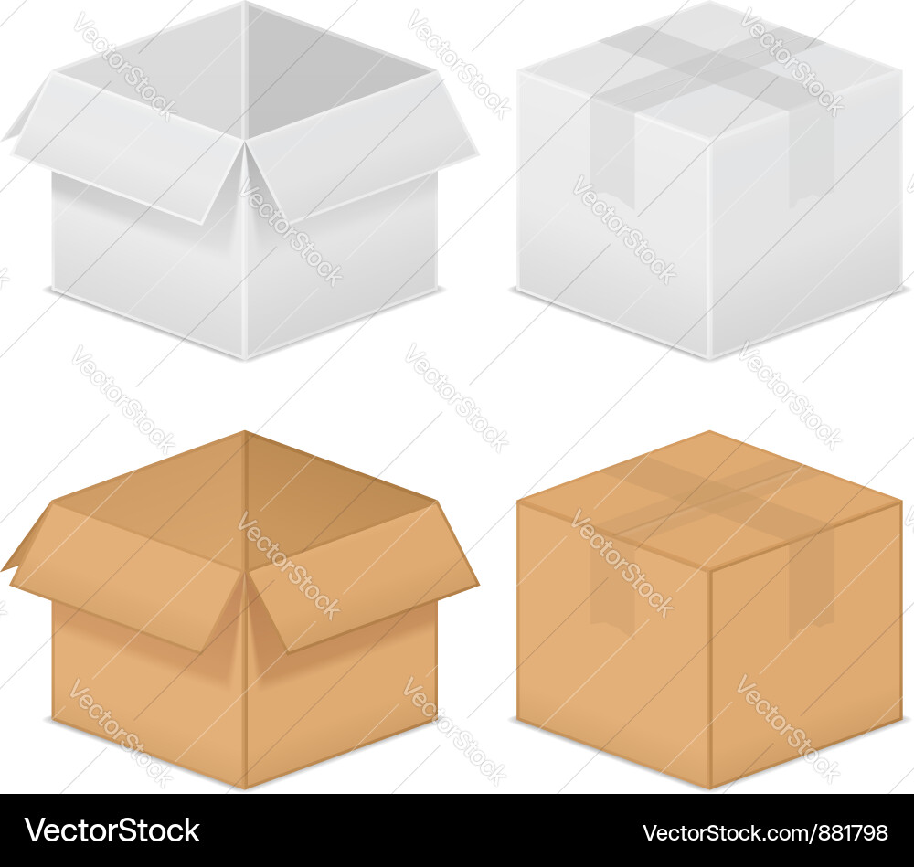 Cardboard boxes Royalty Free Vector Image - VectorStock