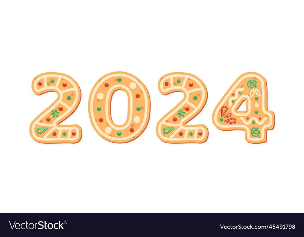 Cookie 2025 year gingerbread 2025 figures Vector Image