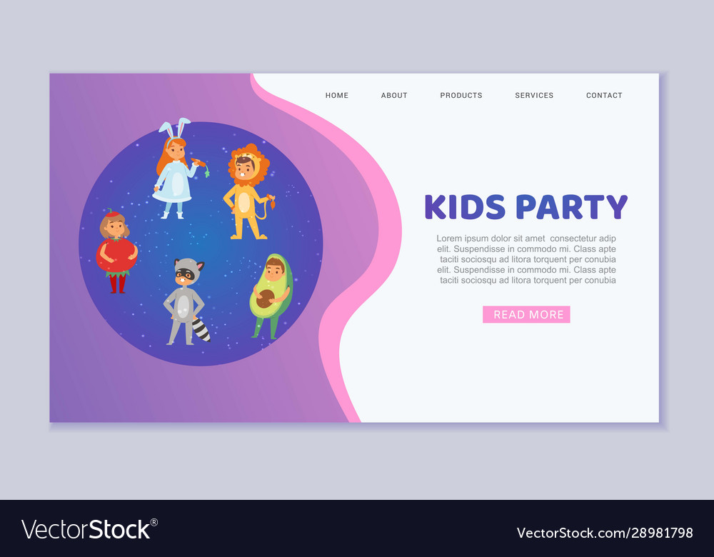 Kids wearing party carnival costumes cute Vector Image