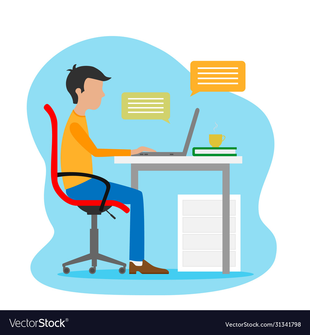 Man working from home covid-19 prevention Vector Image