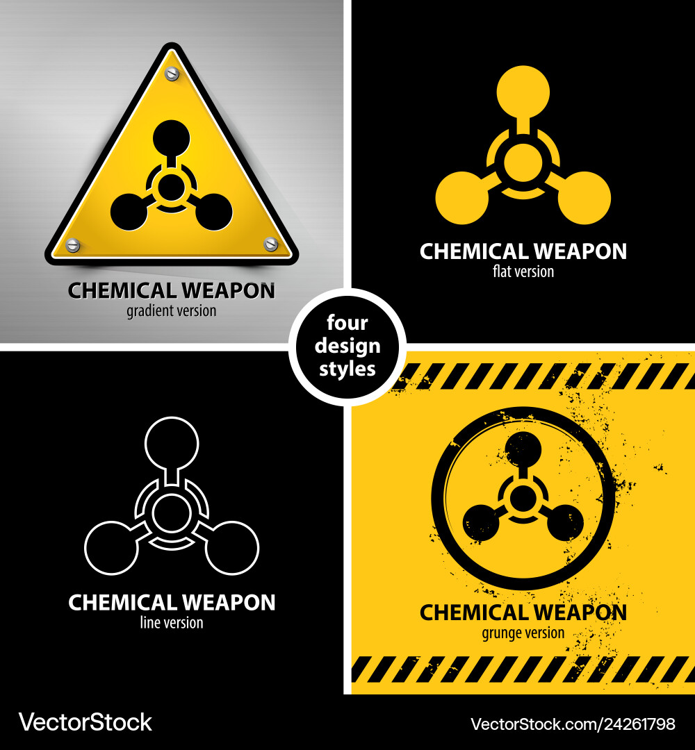 Set chemical weapon symbols Royalty Free Vector Image