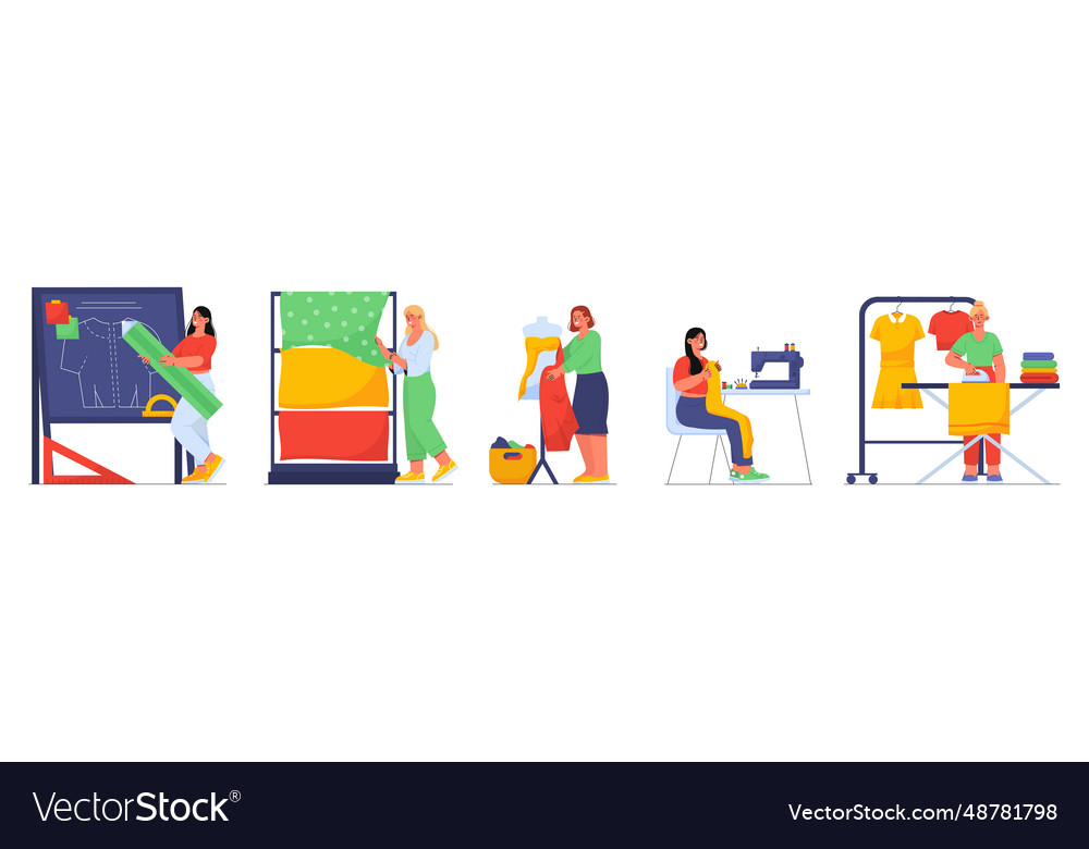 Set of tailoring concept Royalty Free Vector Image