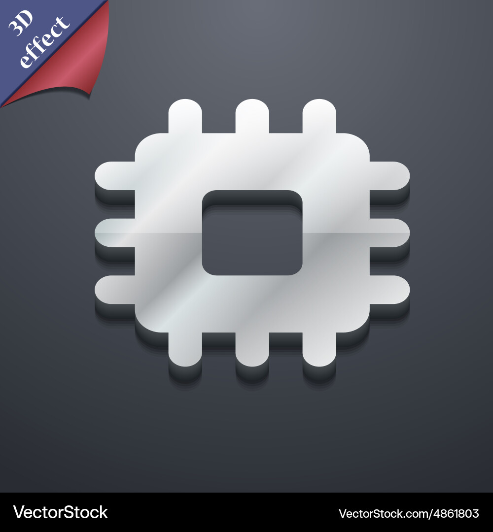 Central processing unit icon symbol 3d style Vector Image
