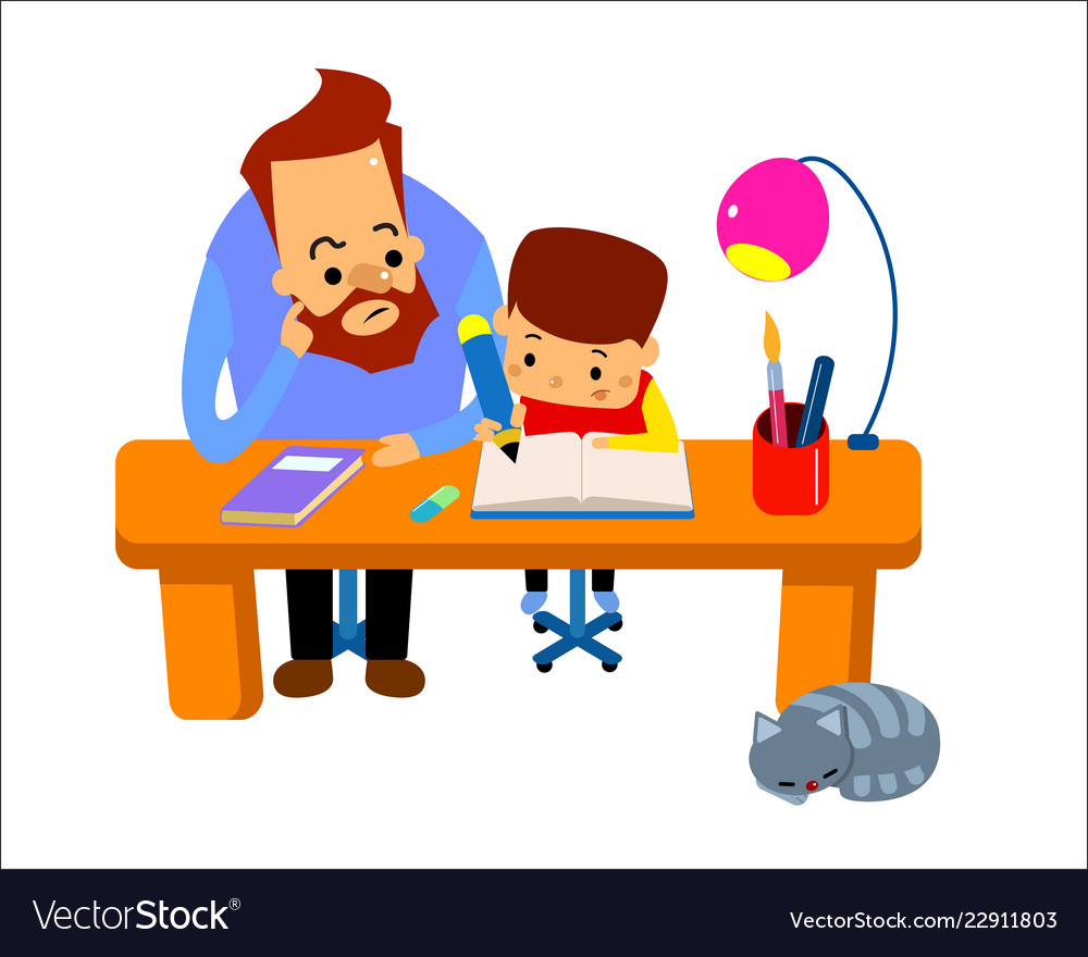 Boy Doing Homework Cartoon