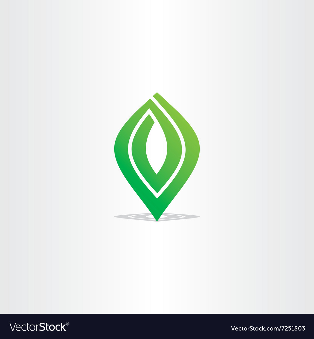 Spiral green leaf logo abstract business icon Vector Image