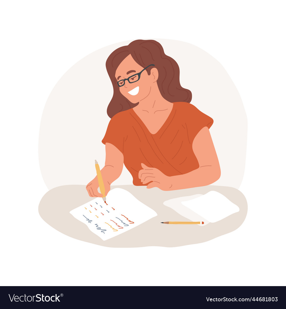Writing A Report Card Isolated Cartoon Royalty Free Vector