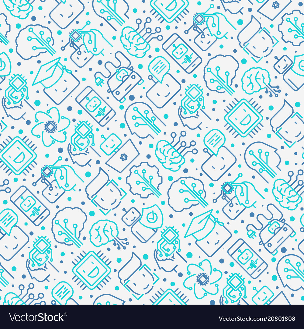 Machine learning seamless pattern Royalty Free Vector Image