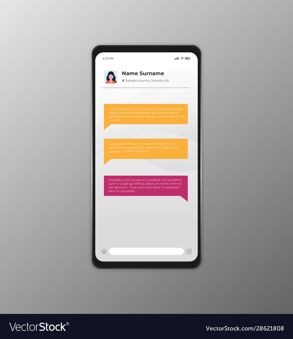 Mobile application interface live chat ui ux gui