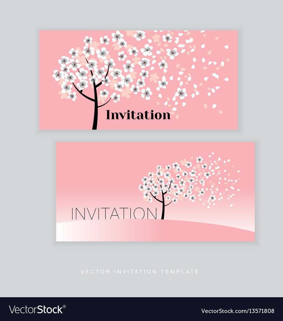 spring blossom invitation card template simple spring template