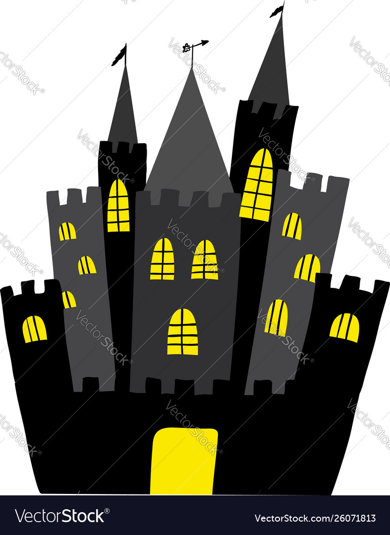 Halloween black castle Royalty Free Vector Image