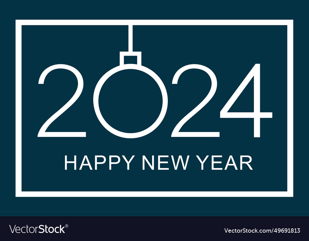 Happy new year 2024 greeting card design isolated Vector Image