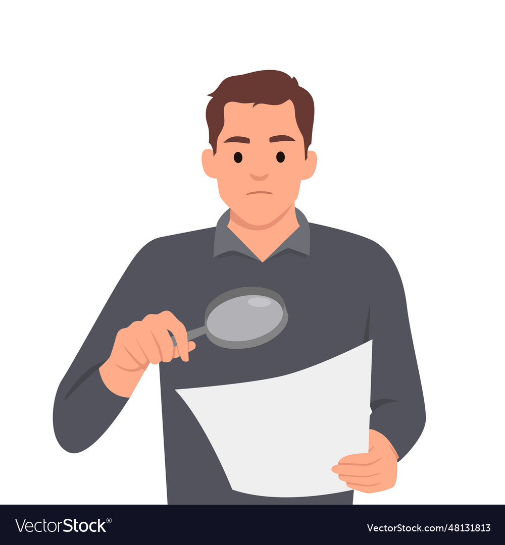 Searching for money or documents concept young Vector Image