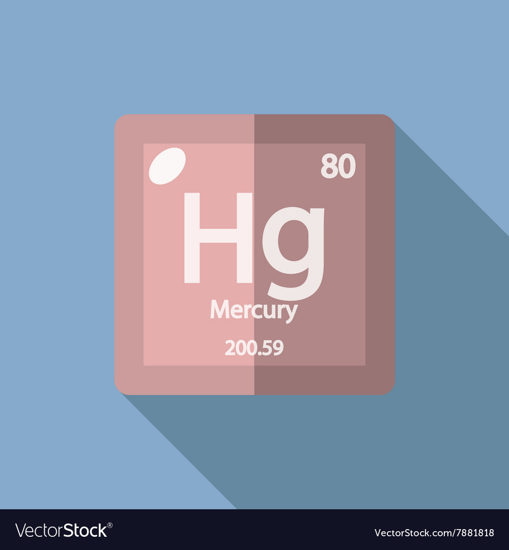 Chemical Element Mercury Flat Royalty Free Vector Image