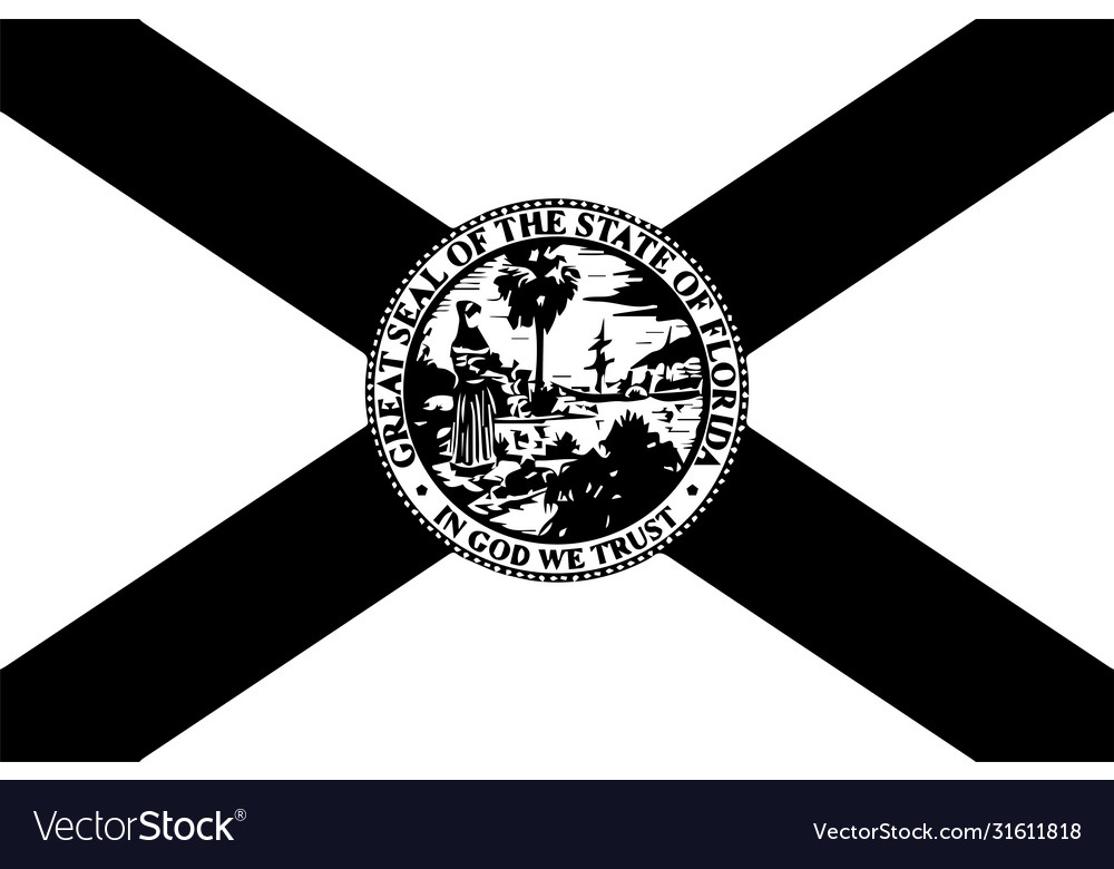 Black And White Printable Florida Flags