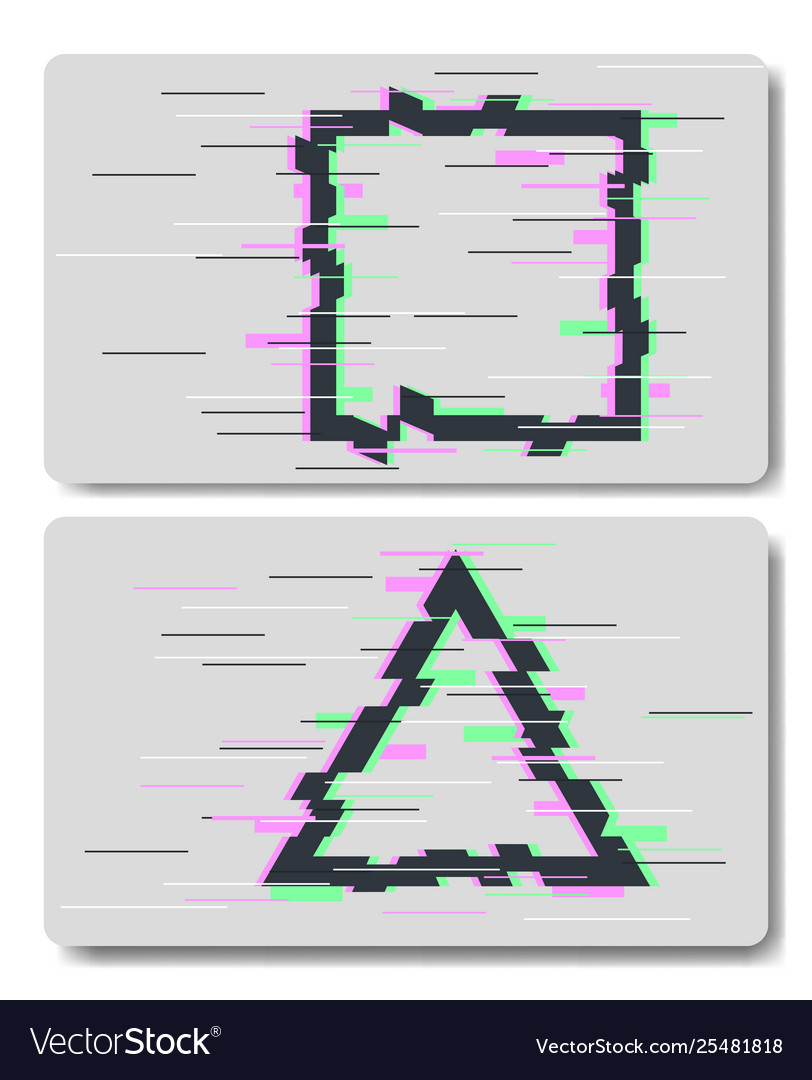 Glitch Effects In Square And Triangular Shape