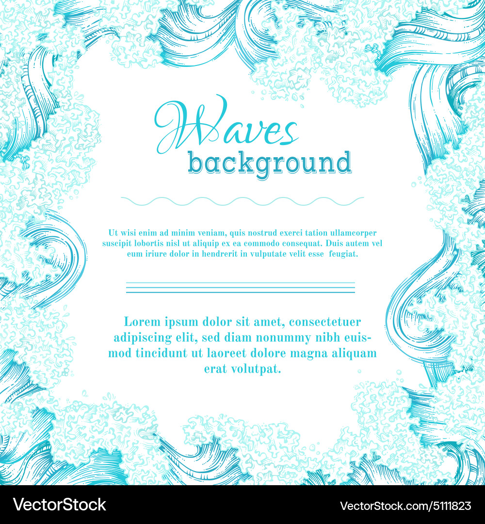 Blue and white waves background Royalty Free Vector Image