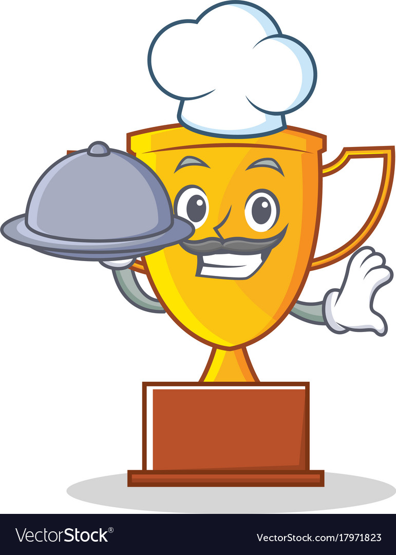 Chef trophy character cartoon style