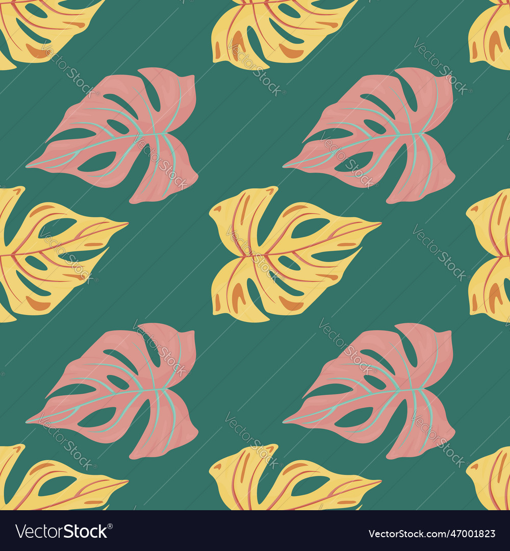 Decorative Tropical Palm Leaves Seamless Pattern Vector Image