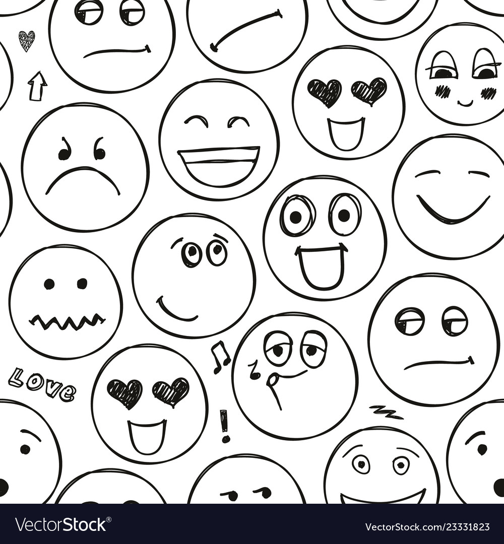 Premium Vector  Female face expression doodle funny cute emotion