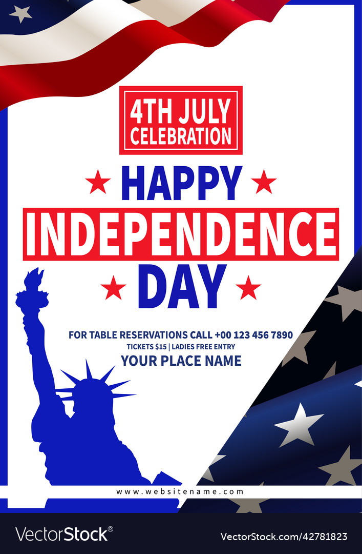 Independence day party flyer design Royalty Free Vector