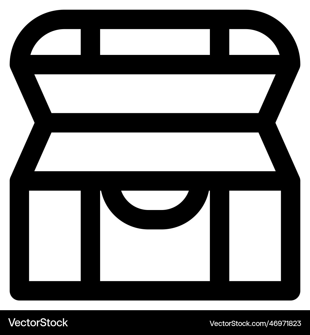 Wooden chest a storage for valuable items Vector Image