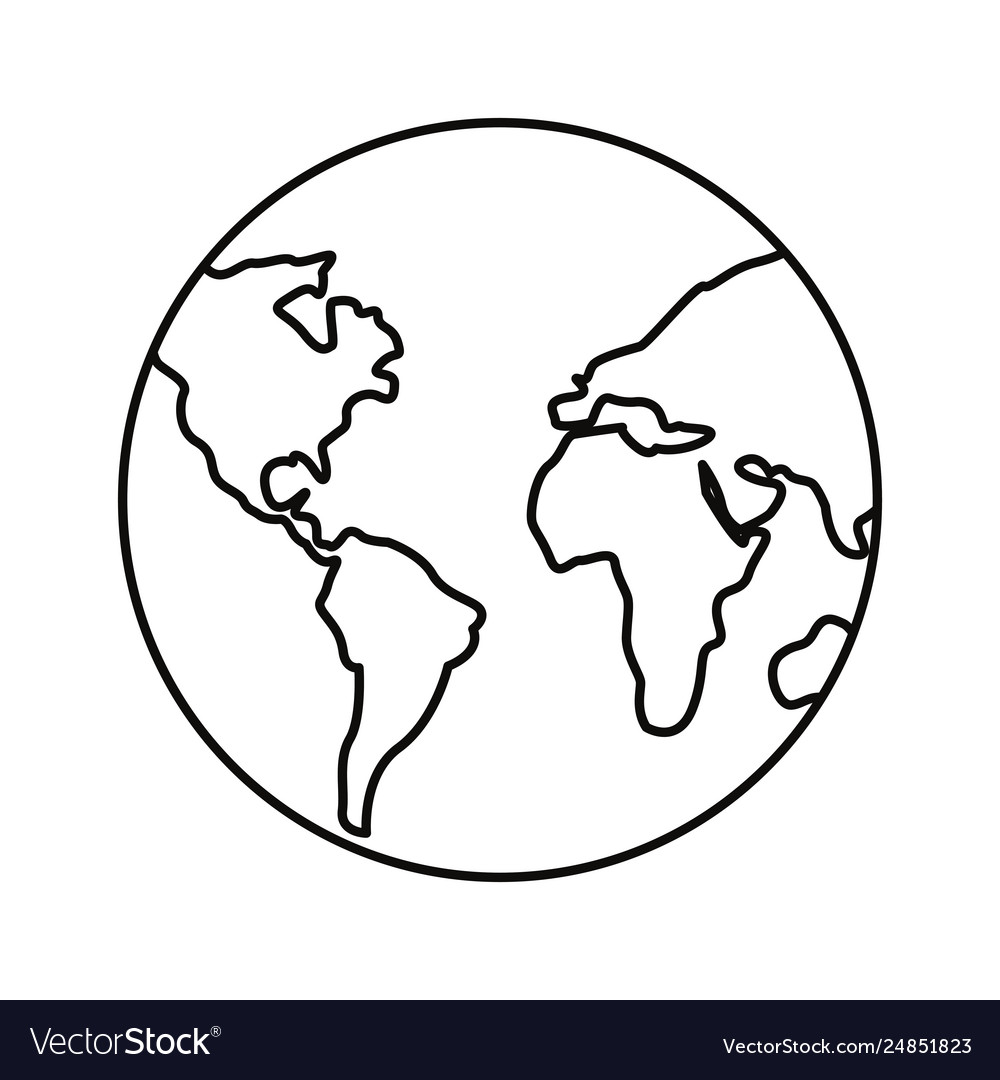 World planet map Royalty Free Vector Image - VectorStock