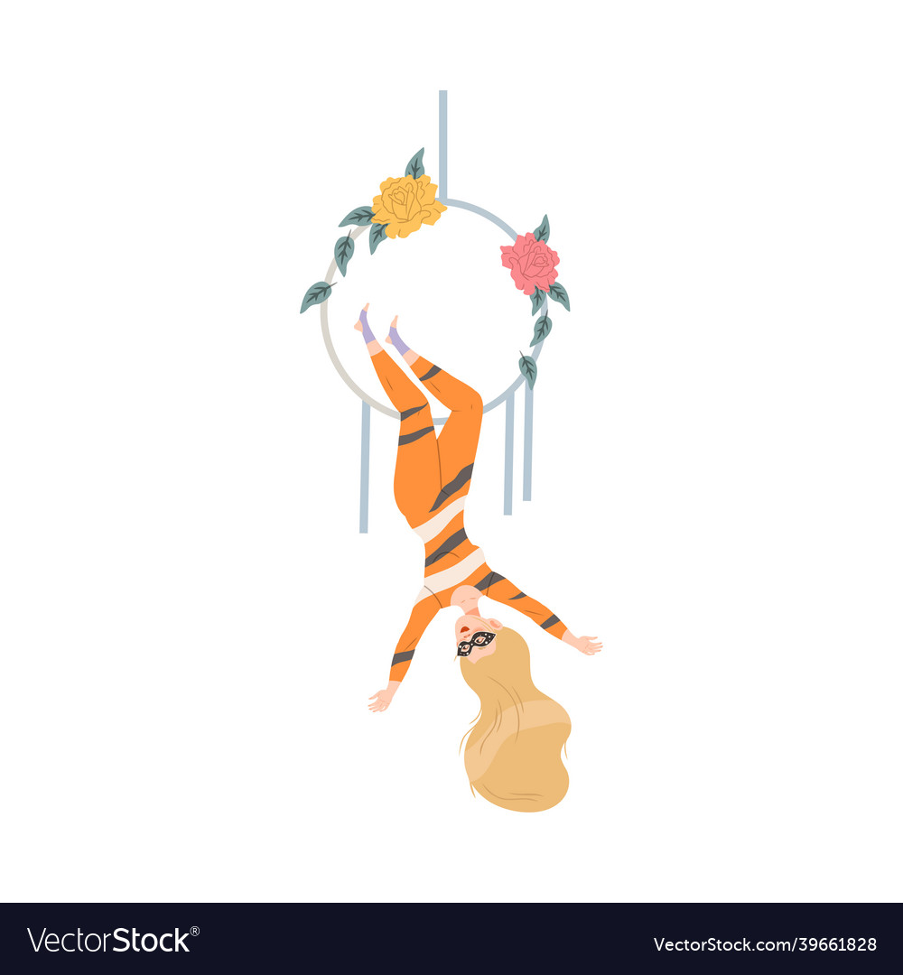 Circus artist performing at show carnival party Vector Image