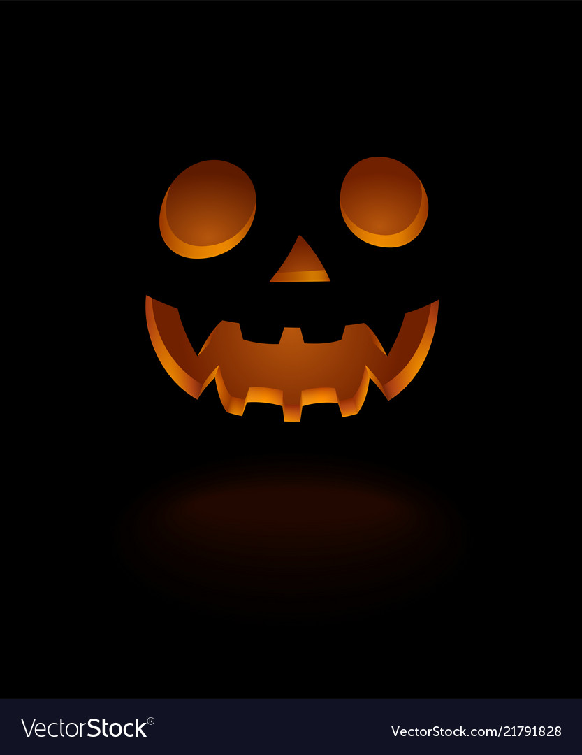 Scary face isolated on black background Royalty Free Vector