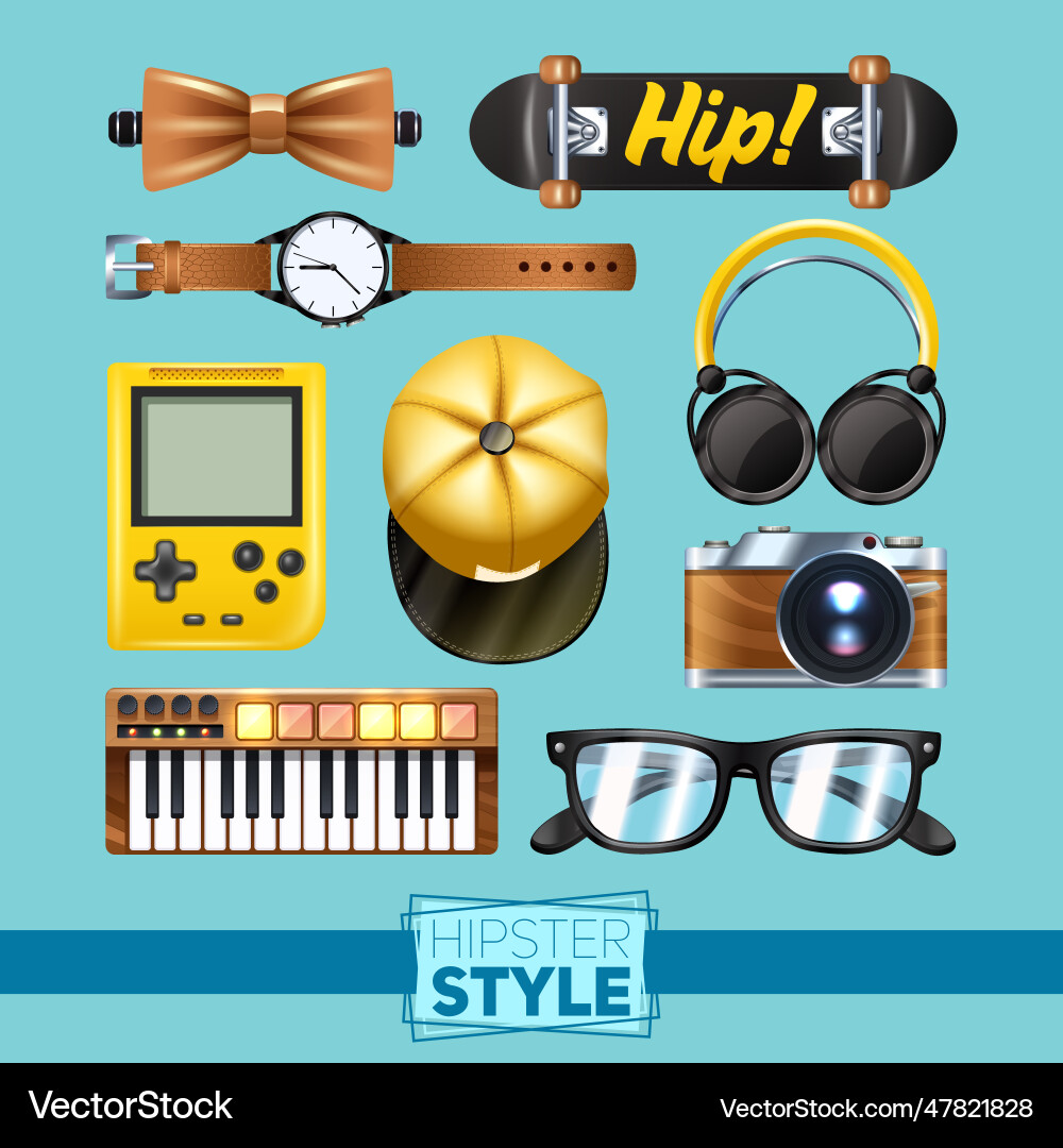 Hipster elements set Royalty Free Vector Image