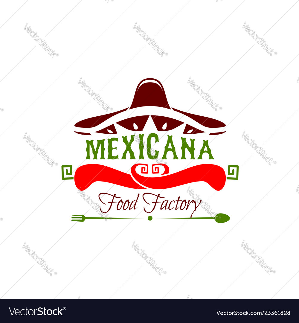 Mexican food factory icon Royalty Free Vector Image