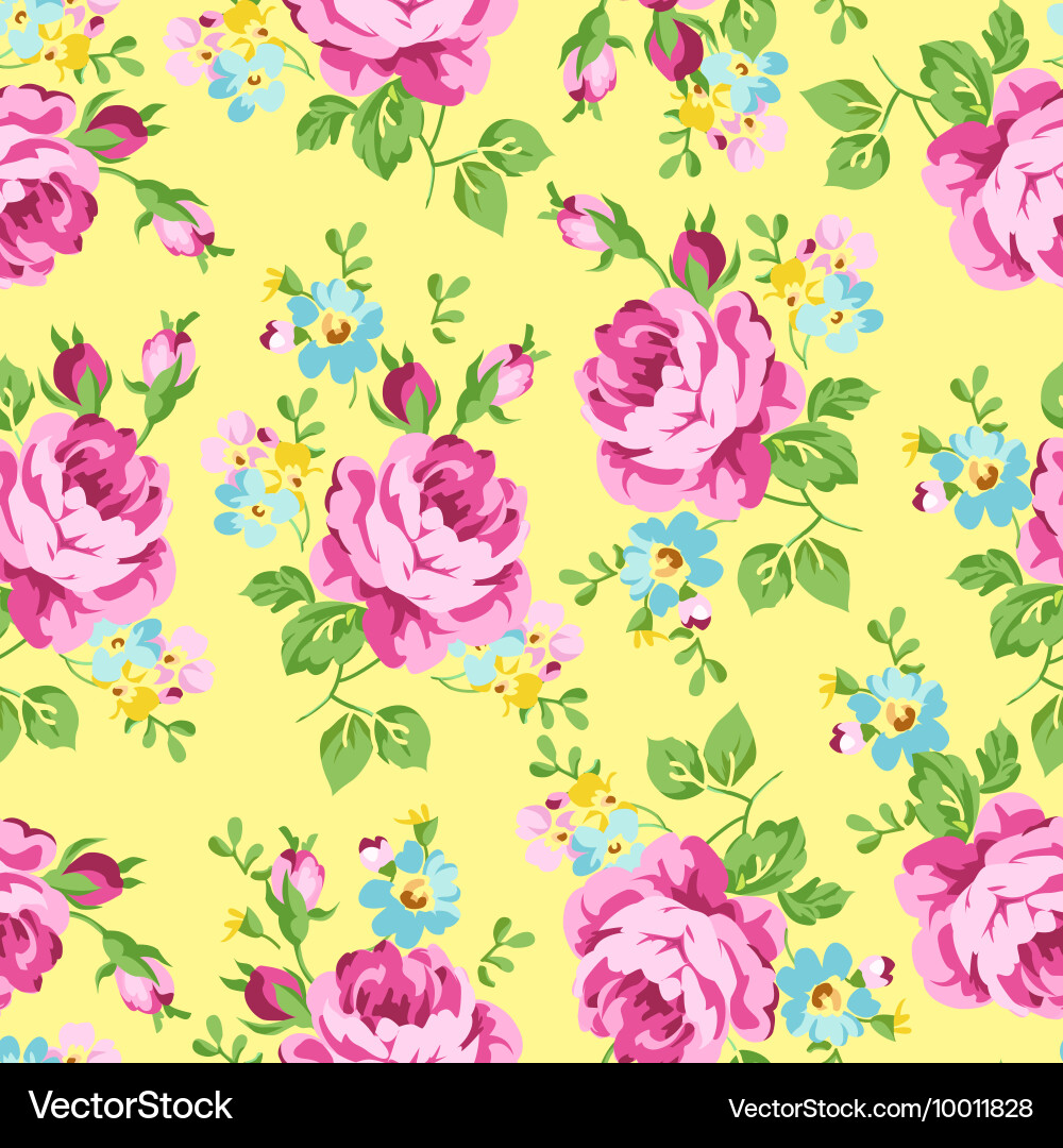 Seamless floral pattern with pink roses on a dark Vector Image