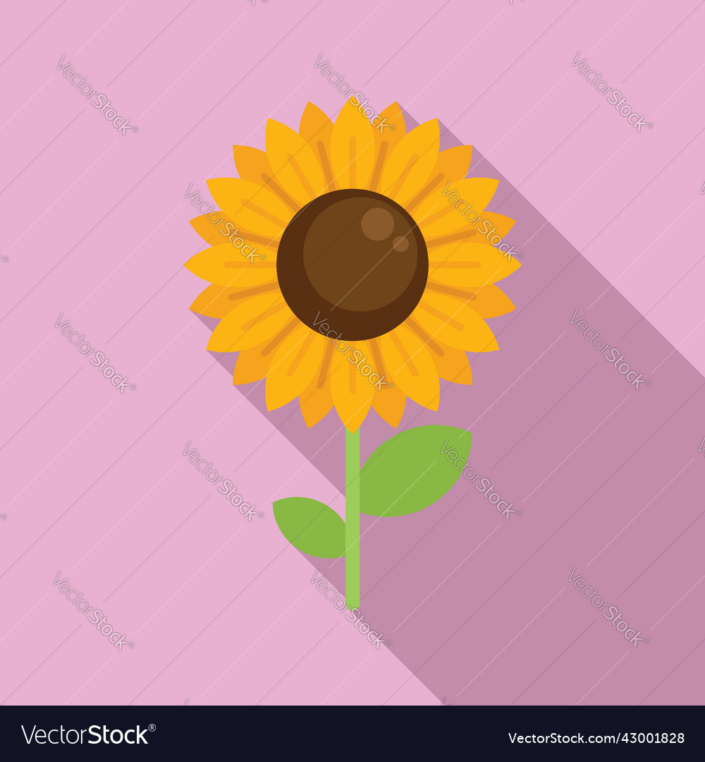 Sunflower Icon Flat Eco Farm Royalty Free Vector Image 3933