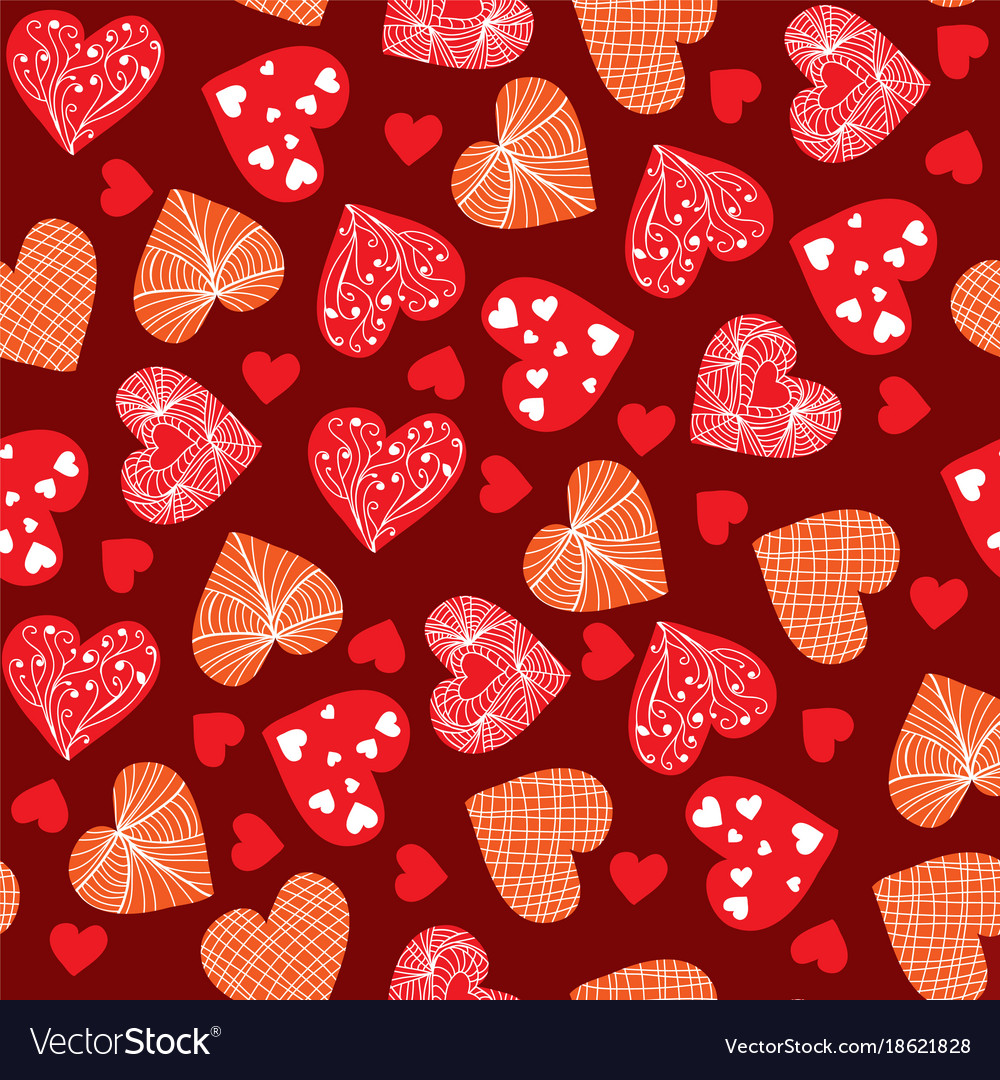 Valentines day background design doodle hand Vector Image