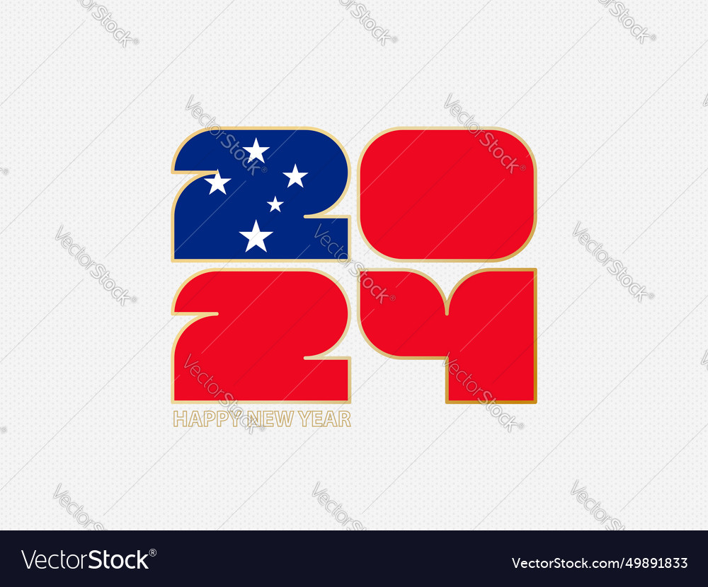 Abstract numbers 2024 with flag of samoa Vector Image