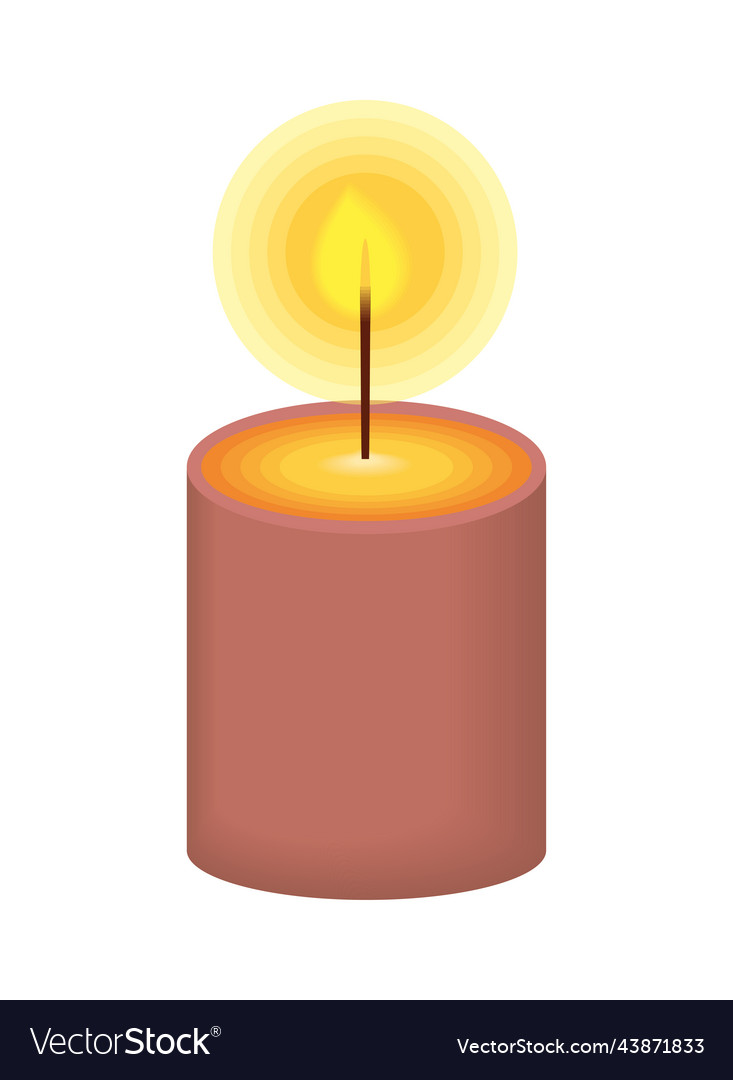 Burning light candle Royalty Free Vector Image