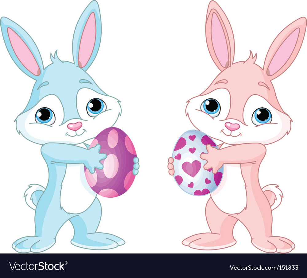 Easter bunny with easter egg Royalty Free Vector Image