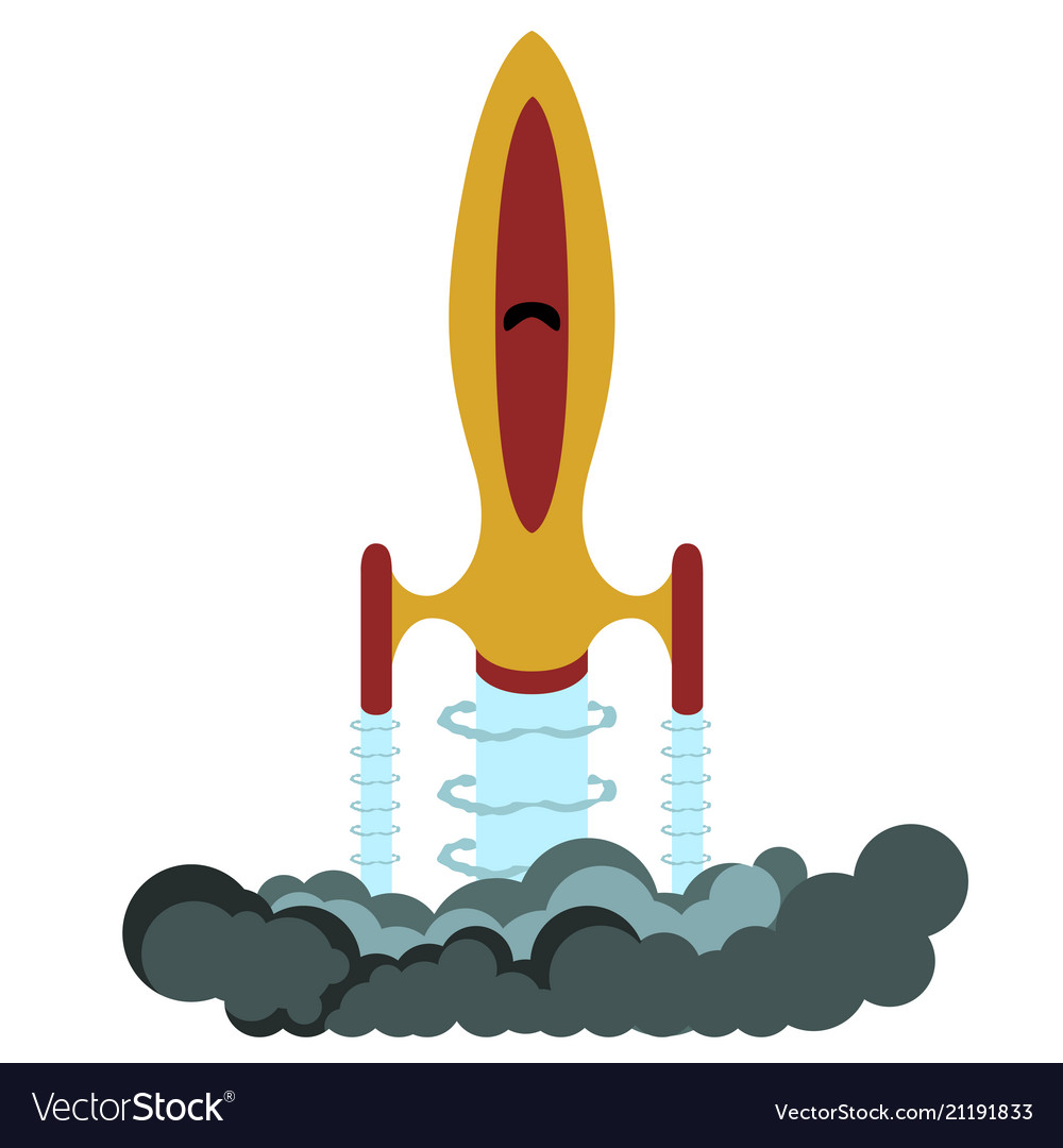 Rocket taking off Royalty Free Vector Image - VectorStock