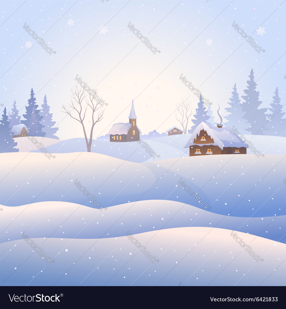 Snowscape square background Royalty Free Vector Image