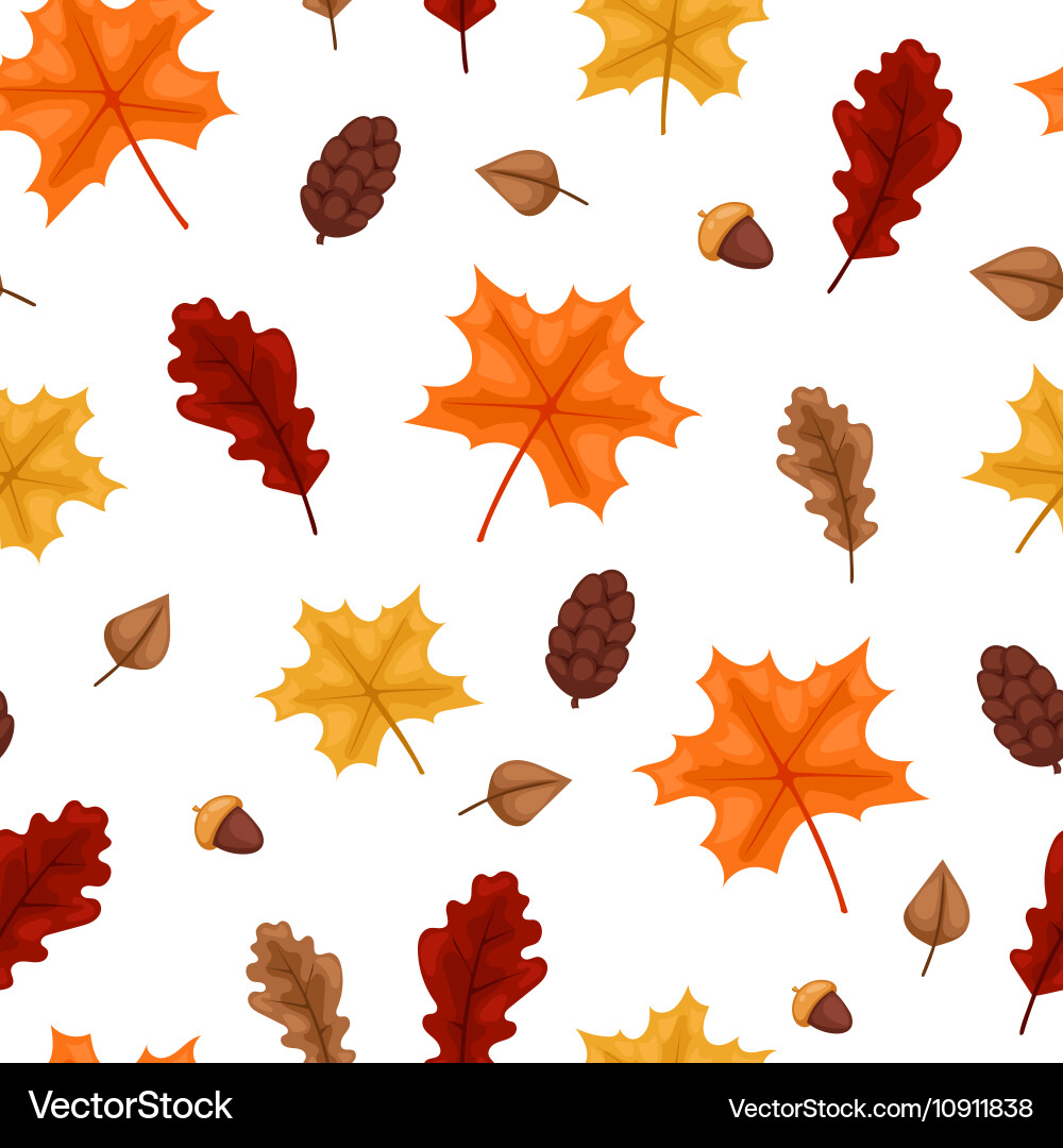 Autumn leaf seamless pattern Royalty Free Vector Image