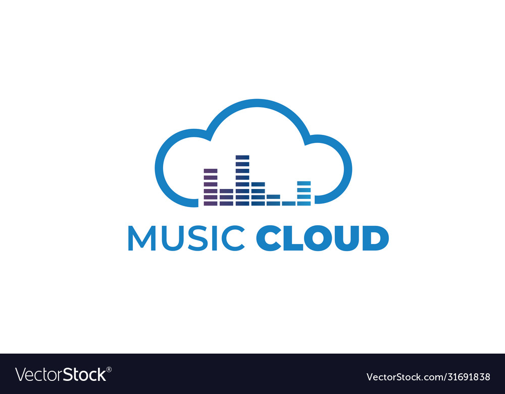 Cloud music logo can be used for studio music Vector Image