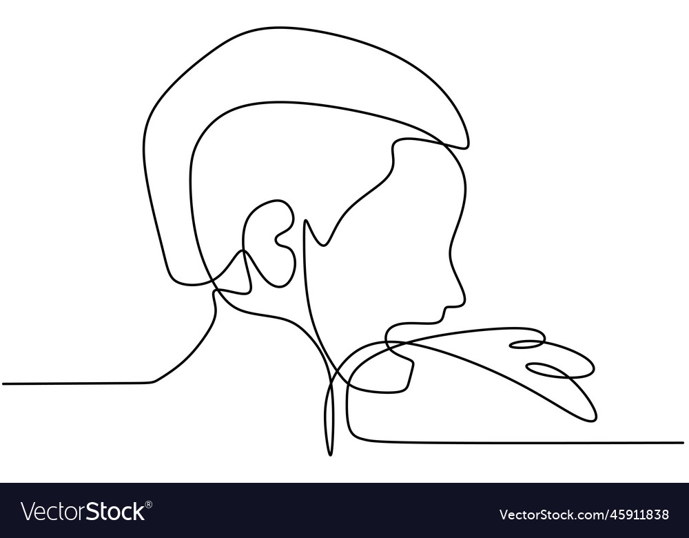 Continuous Line Drawing Of Man Suffer Cough Vector Image Continuous Line Drawing Of Man Suffer Cough Vector Image