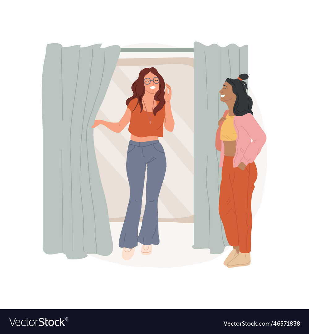 Fitting room isolated cartoon Royalty Free Vector Image