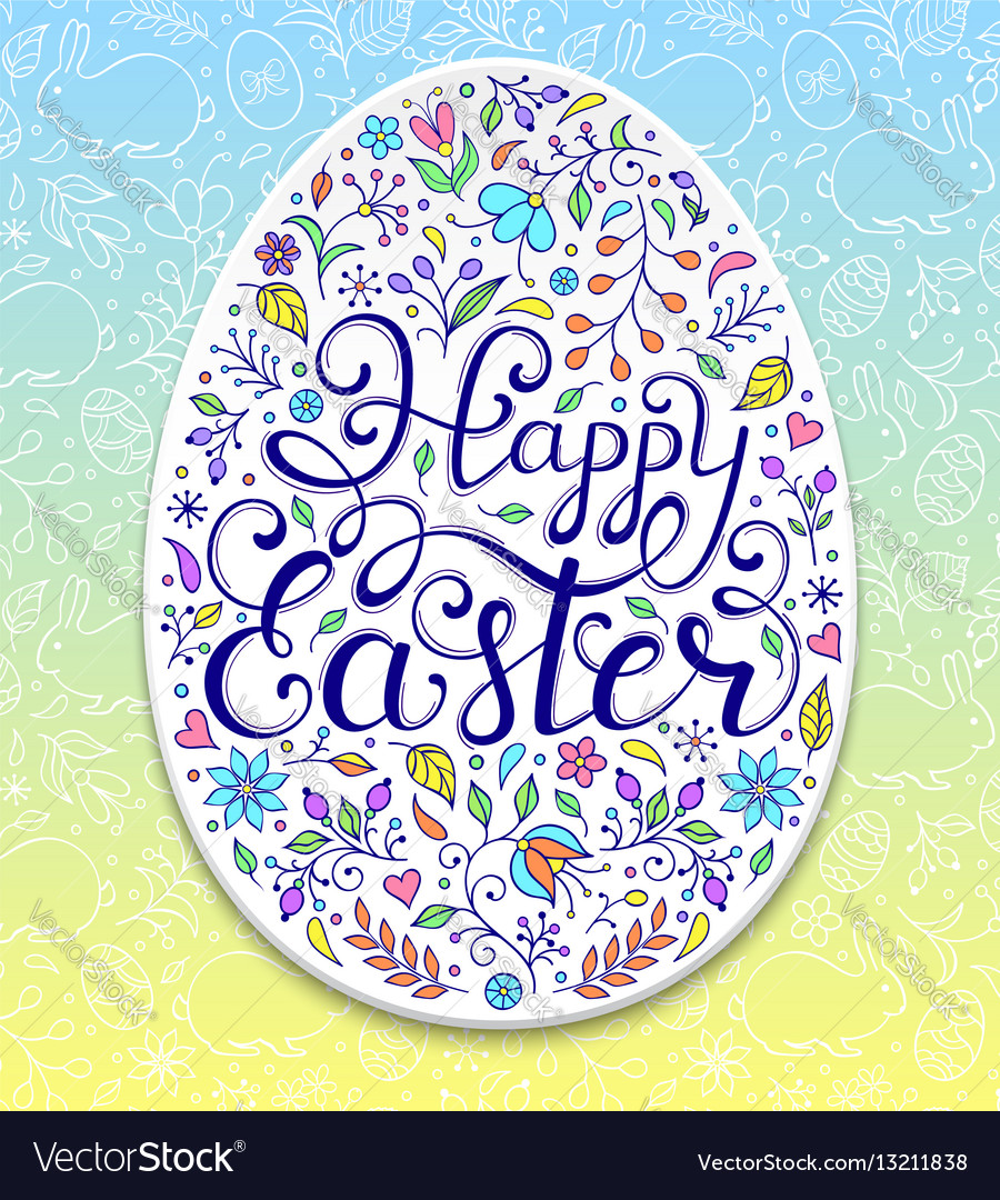 Floral easter card Royalty Free Vector Image - VectorStock