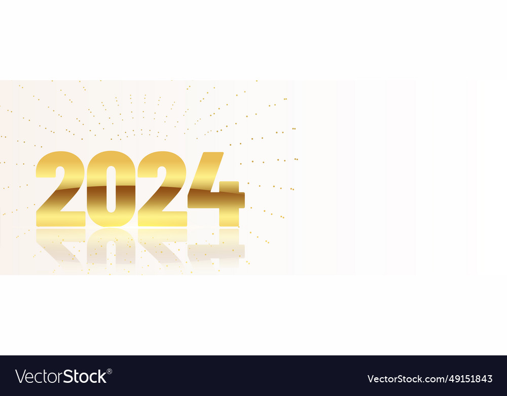 2024 golden lettering new year banner with text Vector Image